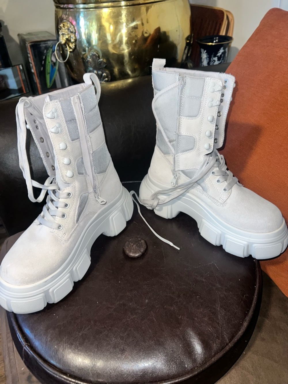 Steve Madden Rivka Bone combat boots women’s size 8M - Picture 2 of 10